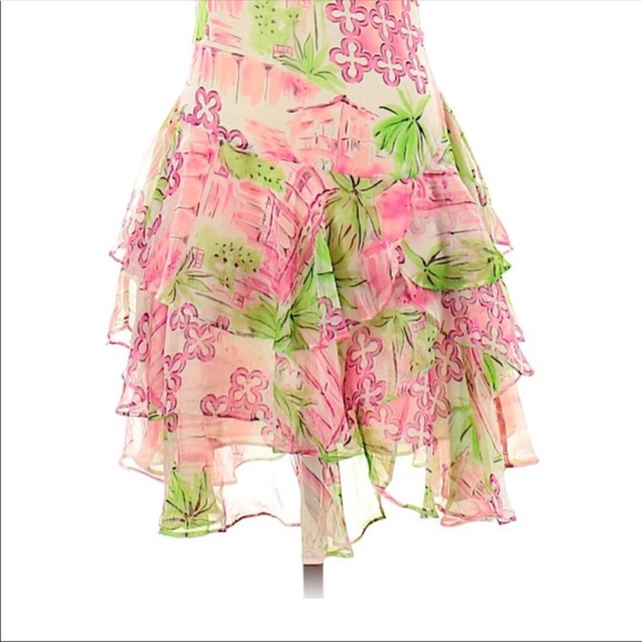 NWOT, Lily Pulitzer Silk Tiered Ruffle Hem Dress - Picture 6 of 7